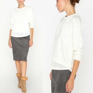 Brochu Walker Corbin Looker Layered Cashmere Crewneck XS